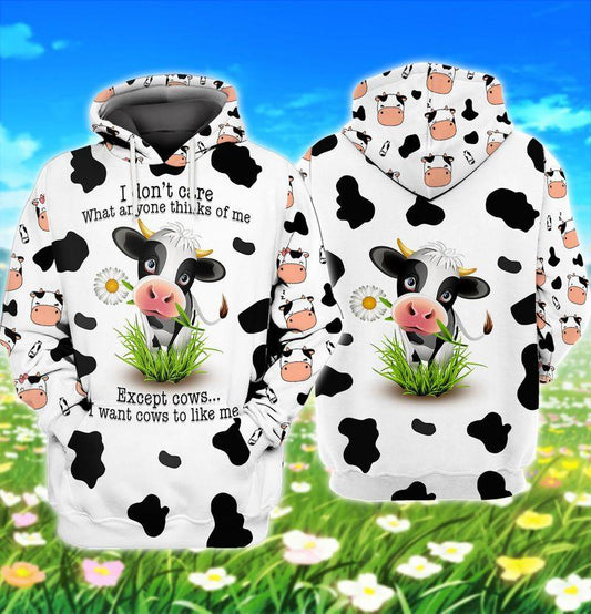 I Want Cows To Like Me Unisex 3D All Over Print Hoodie, Zip Up Hoodie